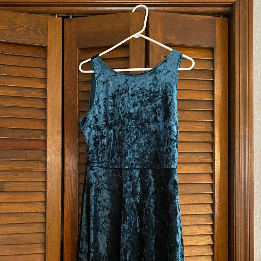 H&M Emerald Green Velvet Minidress Size 12